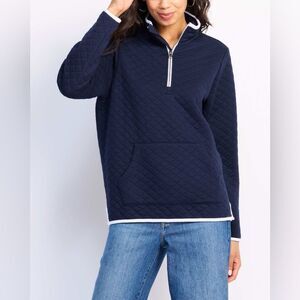 MARKET & SPRUCE
Lisa Quilted Fleece Half‎ Zip Pullover navy LP stitch fix nwt